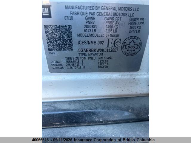 Продажа на аукционе авто 2019 Buick Enclave Essence, vin: 5GAERBKW0KJ113857, номер лота: 40066616