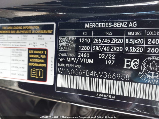 W1N0G6EB4NV366958 Mercedes-Benz Glc 43 4matic Amg