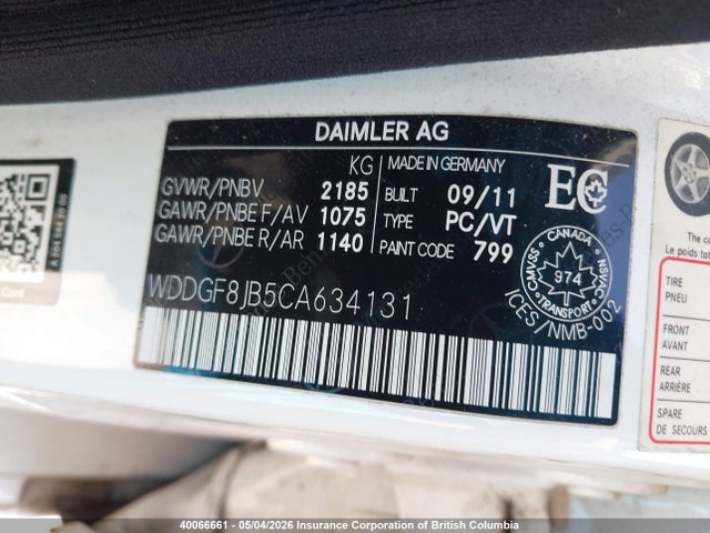 Продажа на аукционе авто 2012 Mercedes-benz C 350 4matic, vin: WDDGF8JB5CA634131, номер лота: 40066661