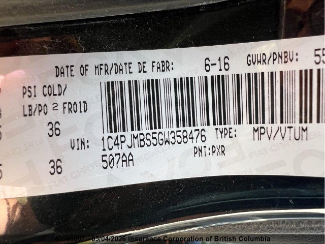 1C4PJMBS5GW358476 Jeep Cherokee Trailhawk