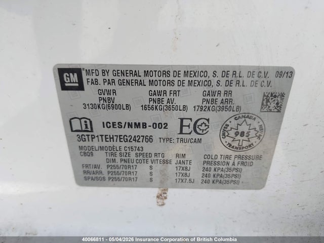 3GTP1TEH7EG242766 GMC SIERRA 1500