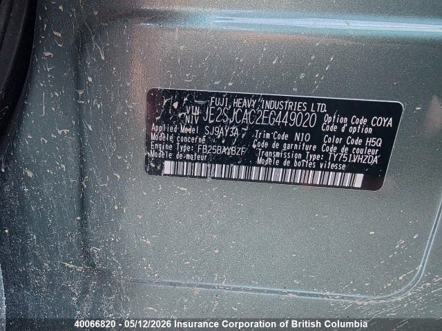 40066820 :رقم المزاد ، JF2SJCAC2EG449020 vin ، 2014 Subaru Forester 2.5i مزاد بيع