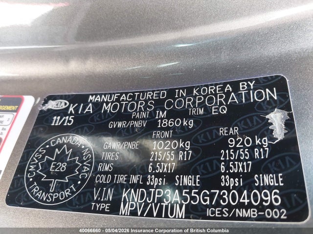 2016 Kia Soul + მანქანა იყიდება აუქციონზე, vin: KNDJP3A55G7304096, აუქციონის ნომერი: 40066660