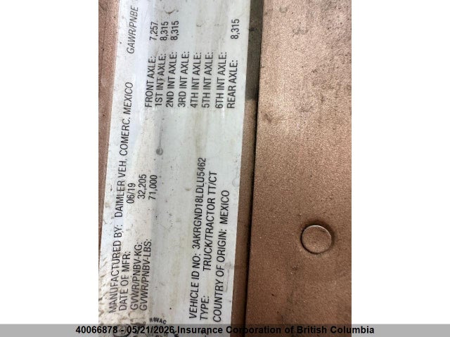 Продажа на аукционе авто 2020 Freightliner 122sd, vin: 3AKRGND18LDLU5462, номер лота: 40066878
