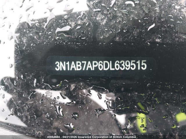 2013 Nissan Sentra S/sv/sr/sl მანქანა იყიდება აუქციონზე, vin: 3N1AB7AP6DL639515, აუქციონის ნომერი: 40064584