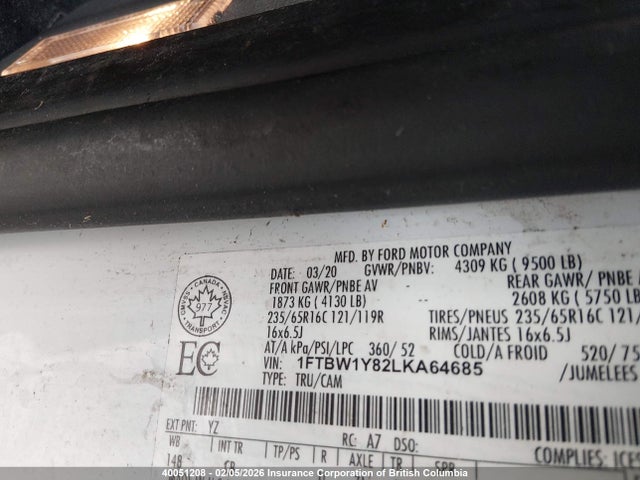 1FTBW1Y82LKA64685 Ford Transit T-350