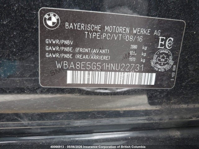 WBA8E5G51HNU22731 BMW 320i