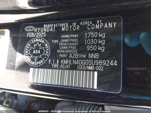 2025 Hyundai Elantra Luxury მანქანა იყიდება აუქციონზე, vin: KMHLN4DG0SU989244, აუქციონის ნომერი: 40066925