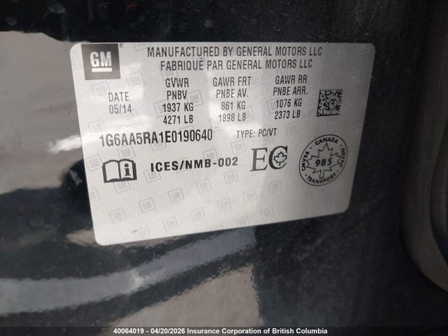 Cadillac ATS 2014 1G6AA5RA1E0190640 Image 9