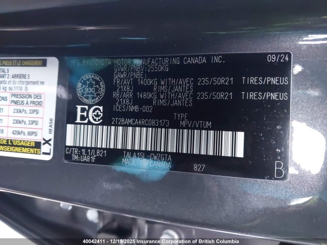 Продажа на аукционе авто 2024 Lexus Rx 350 Base/350 Premium/350 Premium Plus/350 Luxury/350 F Sport, vin: 2T2BAMCA4RC083173, номер лота: 40042411