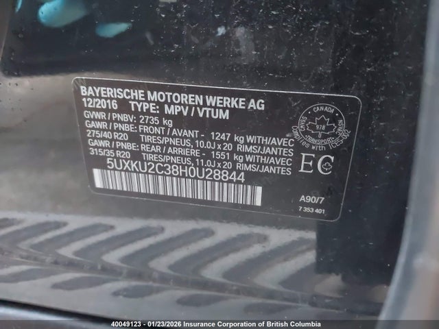 5UXKU2C38H0U28844 BMW X6 Xdrive35i