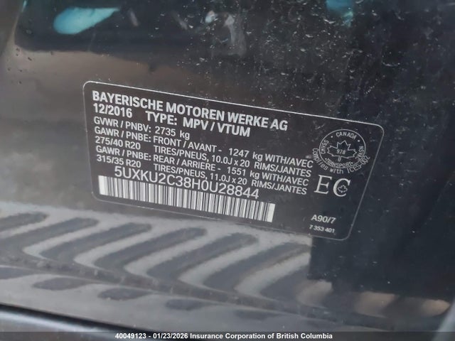 5UXKU2C38H0U28844 BMW X6 Xdrive35i