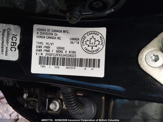 Продаж на аукціоні авто 2018 Honda Civic Lx, vin: 2HGFC2F65JH034023, номер лоту: 40051716