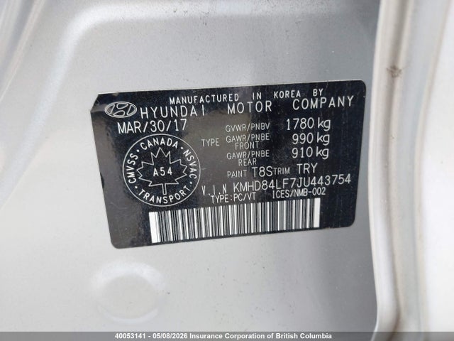 KMHD84LF7JU443754 Hyundai Elantra Sel/value/limited