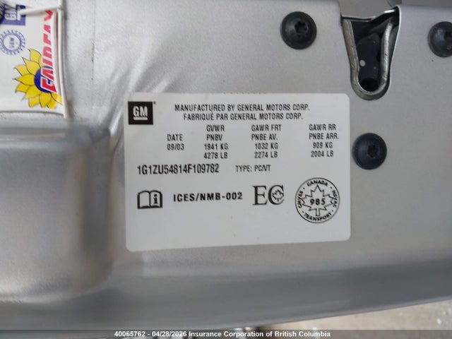 Продаж на аукціоні авто 2004 Chevrolet Malibu Lt, vin: 1G1ZU54814F109782, номер лоту: 40065762