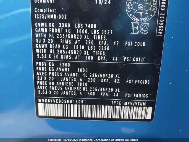 Продажа на аукционе авто 2025 Volkswagen Id Buzz First Edition, vin: WVG6YVEB0SH015091, номер лота: 40060990