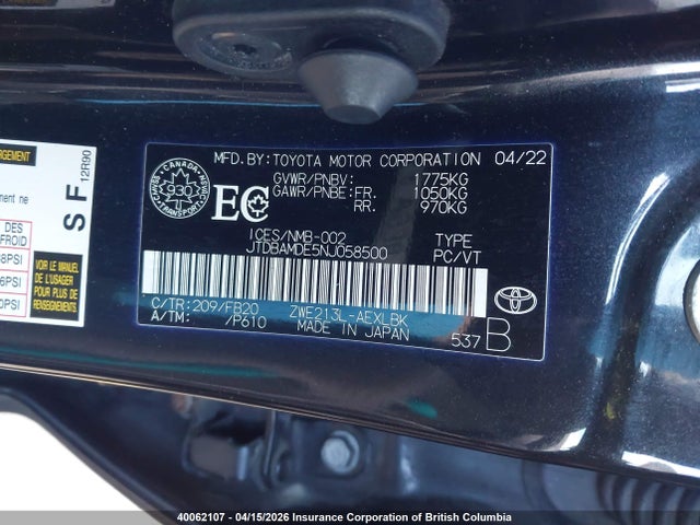 JTDBAMDE5NJ058500 Toyota Corolla