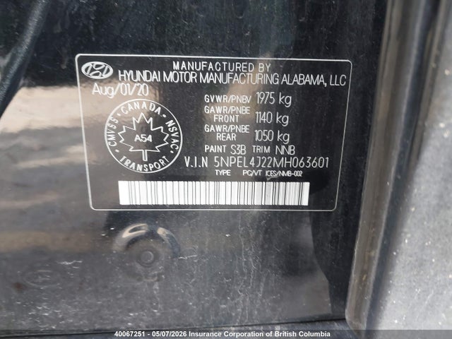 Продаж на аукціоні авто 2021 Hyundai Sonata Sel, vin: 5NPEL4J22MH063601, номер лоту: 40067251
