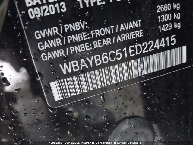 Продаж на аукціоні авто 2014 Bmw 750 Xi, vin: WBAYB6C51ED224415, номер лоту: 40055312