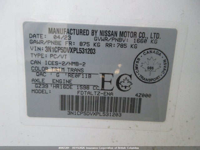 Продаж на аукціоні авто 2023 Nissan Kicks, vin: 3N1CP5DVXPL531203, номер лоту: 40067281