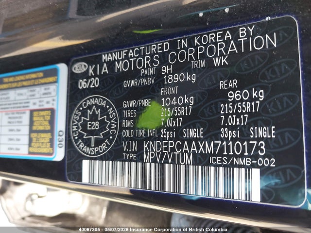 KNDEPCAAXM7110173 KIA Seltos Lx