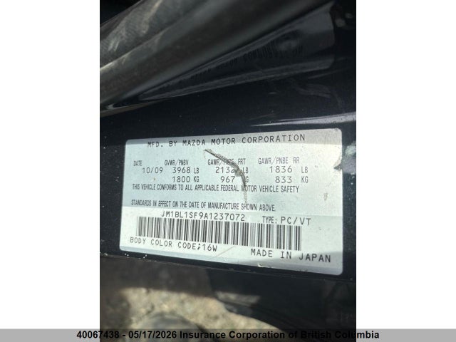 Aukcja sprzedaży 2010 Mazda Mazda3 Gs/gx, vin: JM1BL1SF9A1237072, numer aukcji: 40067438