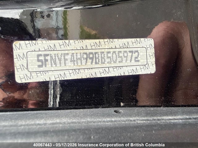 Продаж на аукціоні авто 2011 Honda Pilot, vin: 5FNYF4H99BB505972, номер лоту: 40067443