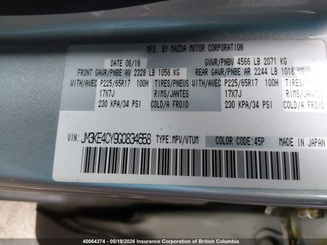 JM3KE4CY9G0834658 Mazda Cx-5 Touring