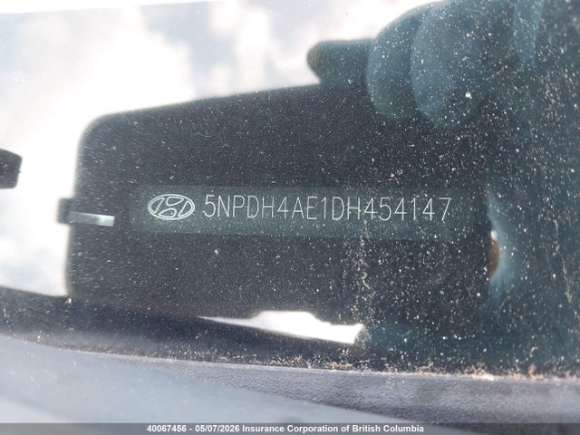 2013 Hyundai Elantra Gl მანქანა იყიდება აუქციონზე, vin: 5NPDH4AE1DH454147, აუქციონის ნომერი: 40067456