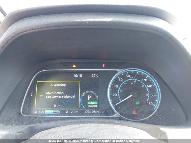 40067458 :رقم المزاد ، 1N4AZ1CP2KC301773 vin ، 2019 Nissan Leaf مزاد بيع