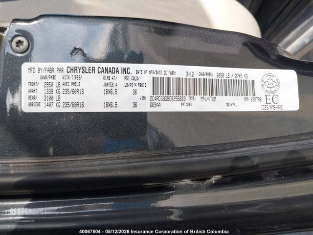 Aukcja sprzedaży 2012 Dodge Grand Caravan Se, vin: 2C4RDGBG9CR256663, numer aukcji: 40067504