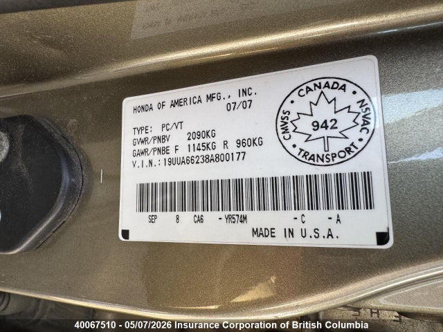 Aukcja sprzedaży 2008 Acura Tl, vin: 19UUA66238A800177, numer aukcji: 40067510