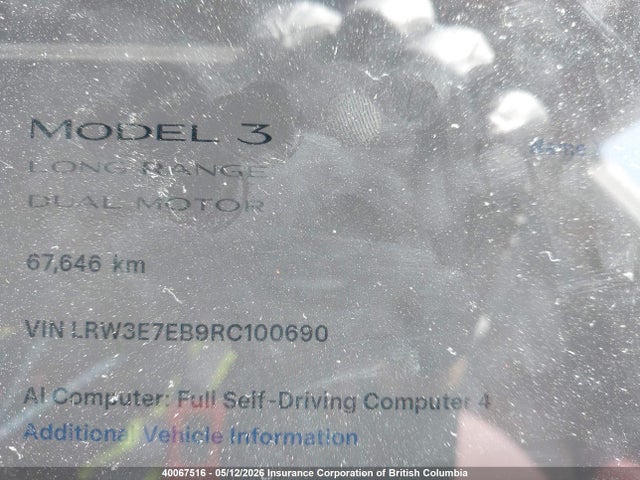 Tesla MODEL 3 2024 LRW3E7EB9RC100690 Image 14