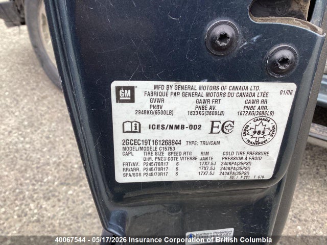 Продаж на аукціоні авто 2006 Chevrolet Silverado 1500 Ls/lt, vin: 2GCEC19T161268844, номер лоту: 40067544