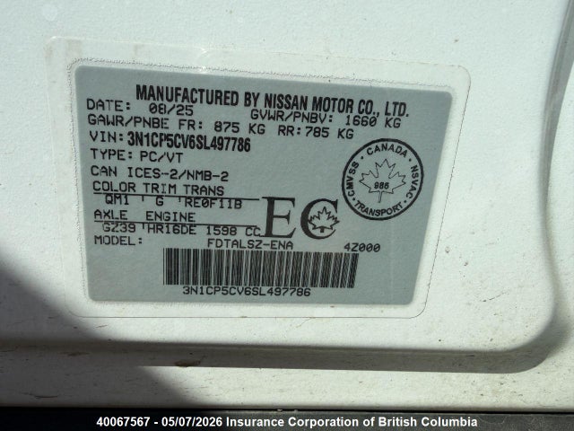 3N1CP5CV6SL497786 Nissan Kicks