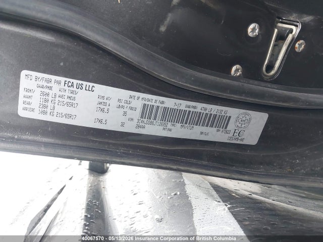 40067570 :رقم المزاد ، 3C4NJDDB8JT128352 vin ، 2018 Jeep Compass Trailhawk مزاد بيع