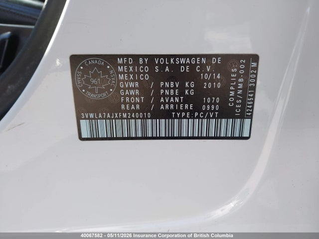 3VWLA7AJXFM240010 Volkswagen Jetta