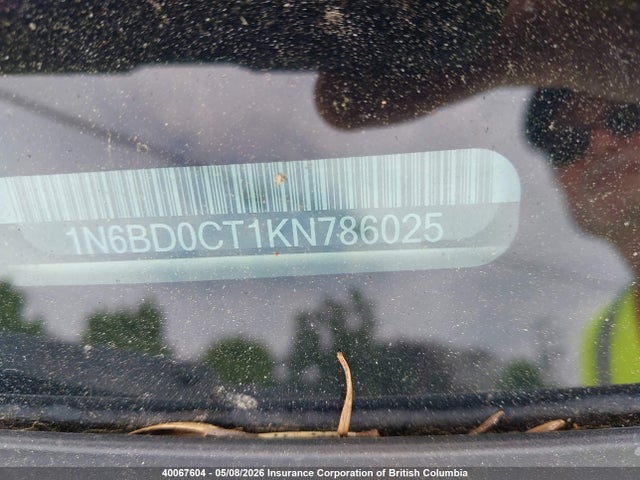 1N6BD0CT1KN786025 Nissan Frontier S/sv