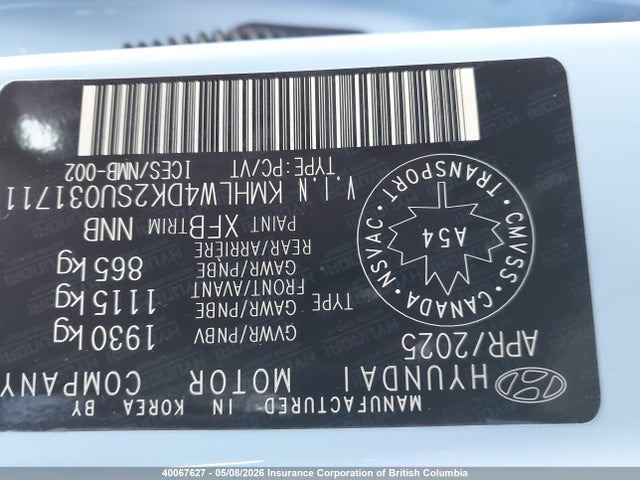 2025 Hyundai Elantra N Dct მანქანა იყიდება აუქციონზე, vin: KMHLW4DK2SU031711, აუქციონის ნომერი: 40067627