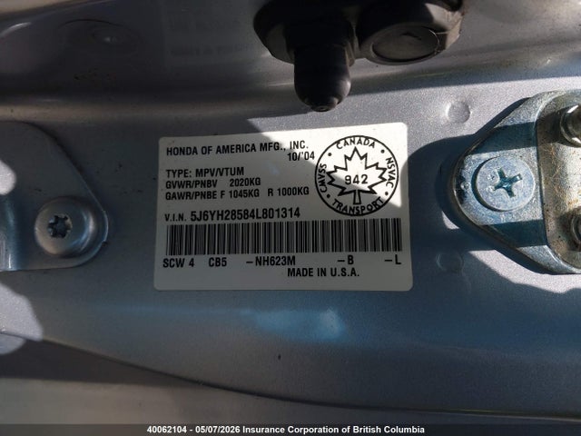 Продажа на аукционе авто 2004 Honda Element Ex, vin: 5J6YH28584L801314, номер лота: 40062104