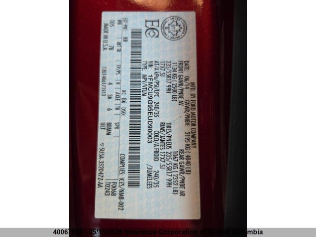 Aukcja sprzedaży 2014 Ford Escape Se, vin: 1FMCU9G95EUD90003, numer aukcji: 40067659