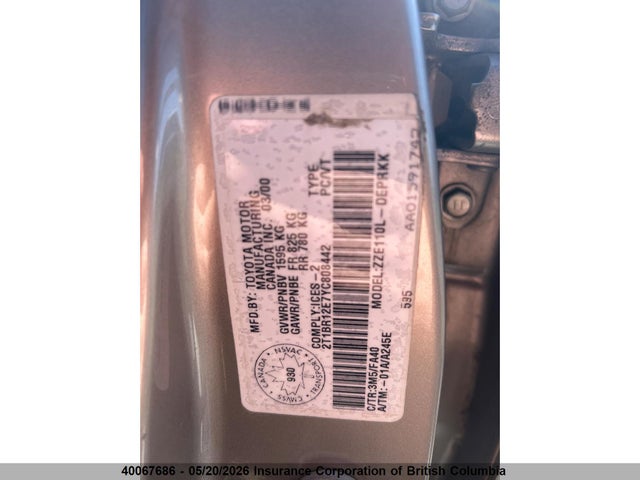 Aukcja sprzedaży 2000 Toyota Corolla Ve/ce/le, vin: 2T1BR12E7YC808442, numer aukcji: 40067686