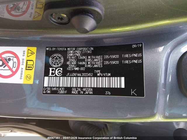 JTJJZKFA6L2022452 Lexus Rx 350 L Luxury