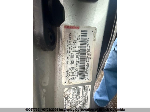 40067795 :رقم المزاد ، JTDBE32K720082161 vin ، 2002 Toyota Camry مزاد بيع