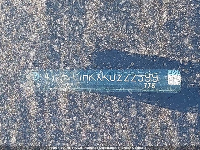 4T1B11HKXKU222599 Toyota Camry