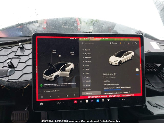 40067824 :رقم المزاد ، LRW3E1EB0PC851462 vin ، 2023 Tesla Model 3 مزاد بيع