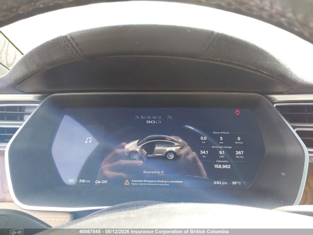 Auction sale of the 2016 Tesla Model X Awd/standard Range, vin: 5YJXCDE26GF026590, lot number: 40067845