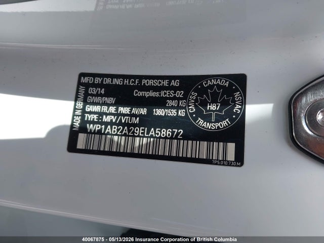 Porsche CAYENNE S 2014 WP1AB2A29ELA58672 Image 9
