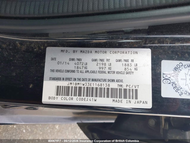 JM1BM1W33E1168138 Mazda 3 Grand Touring