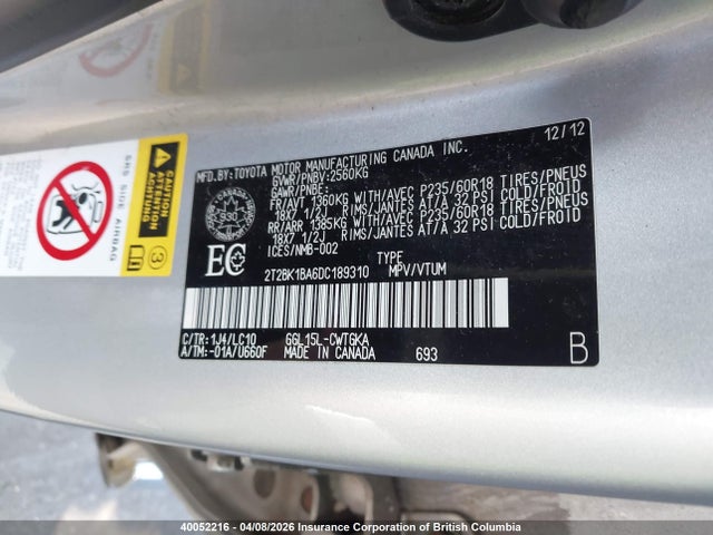 Продажа на аукционе авто 2013 Lexus Rx 350/base/f Sport, vin: 2T2BK1BA6DC189310, номер лота: 40052216